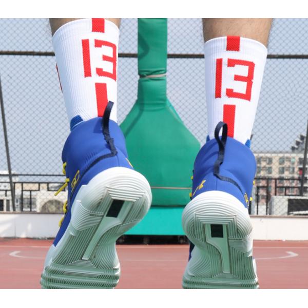 Orange Terry Inside Custom Cushion Sports Compression Socks Basketball Soccer Running Socks