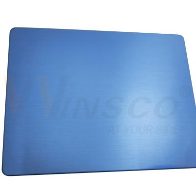 SS 201 Cold Rolled Hairline Inox Plate Metal 4'' X 8'' Blue Satin SS No.4 Sheet