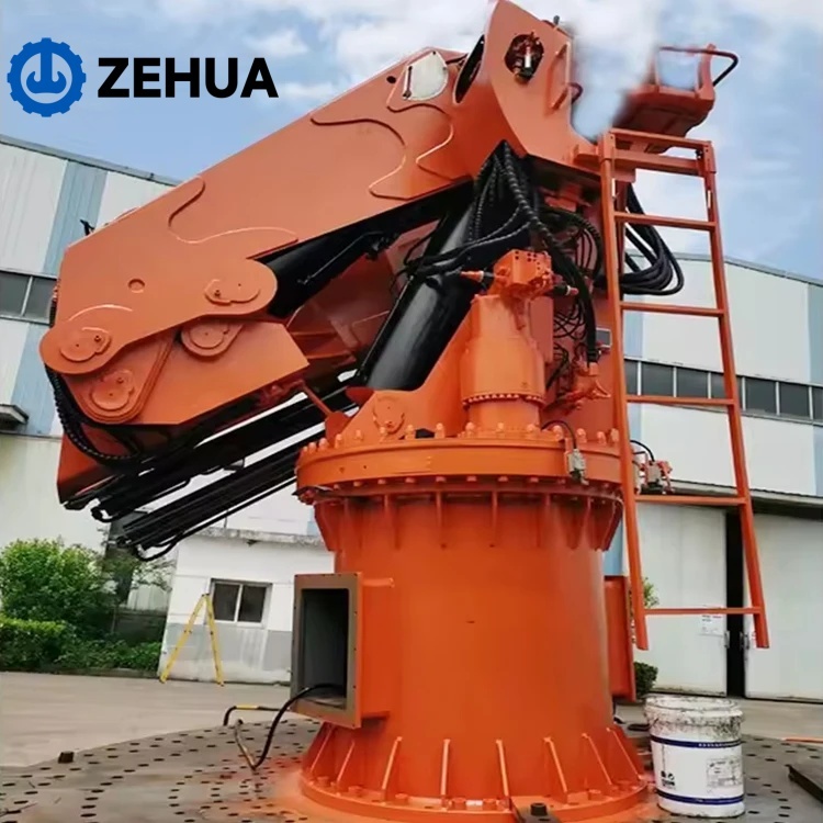 Zehua Factory 5-30 Ton Hydraulic Marine Deck Crane | Knuckle Boom Boat Ship Vessel Cargo Crane 30m Lifting Height