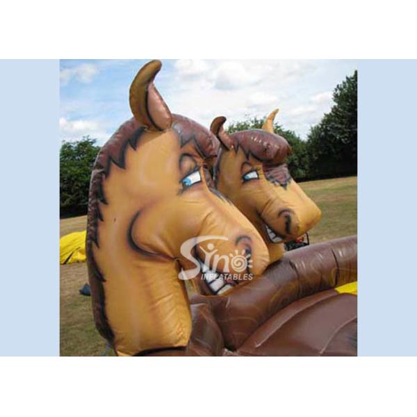 Commercial giant adults outdoor inflatable mechanical horse ride for fun