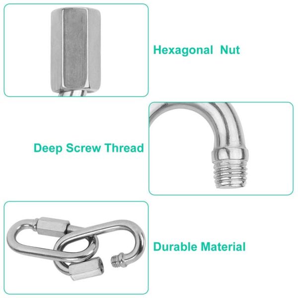 Quick Links Chain Connectors Twist Oval Keychain D Shape for Swing Camping