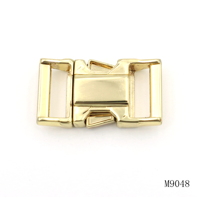 Shiny Metal Bag Lock Gold Quick Release Buckles 16mm For Pet Accessories