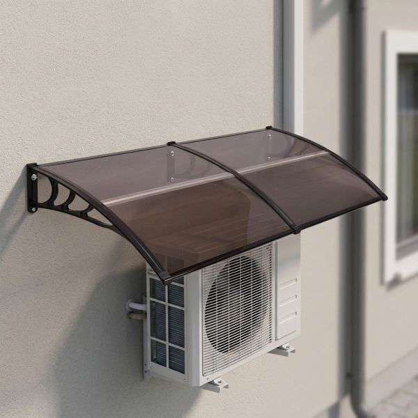 Brown Window Polycarbonate awning featuring plastic or aluminum bracket designed to provide long lasting protection and enhanced aesthetic appeal