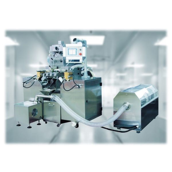 JL250-II Industrial Softgel Encapsulation Machine with 120,960 capsules/hour, ±0.5% filling accuracy, and PLC touchscreen control
