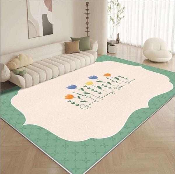 Imitation Cashmere Lovely Flower Living Room Floor Carpets Ground Carpet 120*180cm