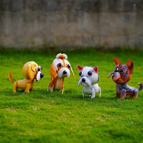 Metal Garden Ornaments Iron art Metal Puppy Garden Decoration
