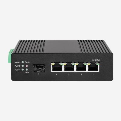 O interruptor industrial 4 RJ45 dos ethernet de 4GE 1SFP move o interruptor de rede redundante
