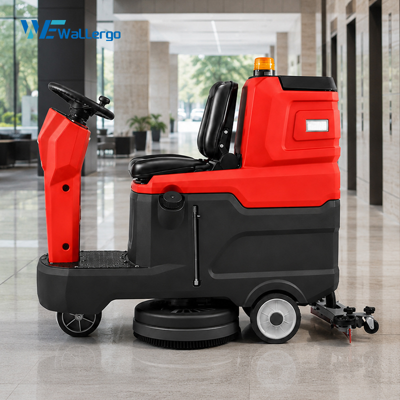 Commercial Electric Ride-on Cleaning Machine School Canteen Tiles Floor Scrubber