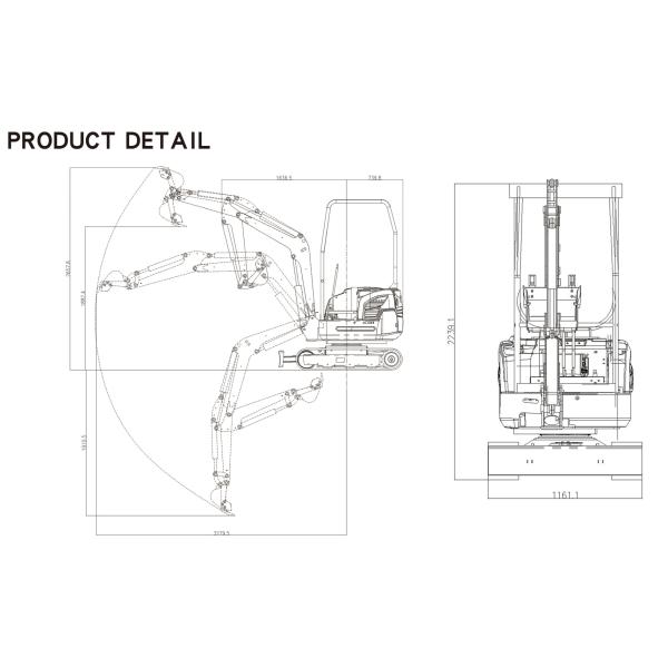 KV18 Diesel Mini Excavator 16 MPa With 0.03 Cubic Meters Bucket