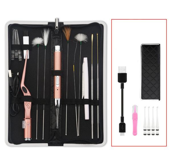 13PCS In 1 Suit Metal Steel Wood Ear Cleaner Portable Home Office Travel Use