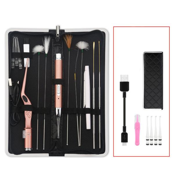 13PCS In 1 Suit Metal Steel Wood Ear Cleaner Portable Home Office Travel Use