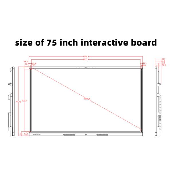 75 Inch Smart Interactive Digital Teaching Board for School Electronic Science Education Children Whiteboard