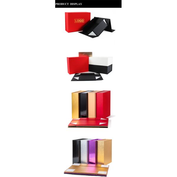 Foldable Magnetic Closure Gift Packaging Boxes Luxury Black Gold Color