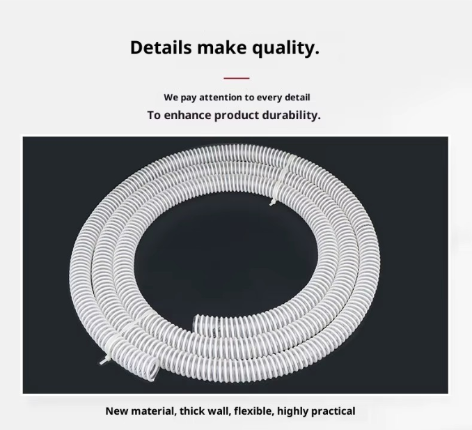 Heavy-duty flexible PVC spiral rib reinforced hose industrial water pump grain sewage vacuum suction hose