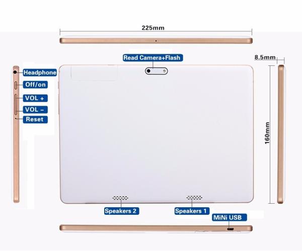 China Factory 3G Phablet 9.6 inch Tablet PC 1GB+16GB 2GB+32GB IPS Android 5.1 Quad Core Phone Call Tablets Bluetooth
