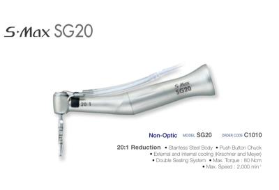 Redução do 20:1 do pulverizador de água da tecla de baixa velocidade do implante dental única contra o ângulo Handpiece sem luz