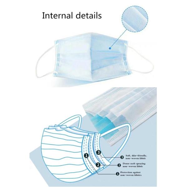 Nonwoven Melt Blown 20+22+25gsm Disposable Hospital Masks