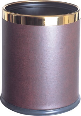 Кожа двойных слоев мусорной корзины 230*H270mm гостиничного номера темного Браун