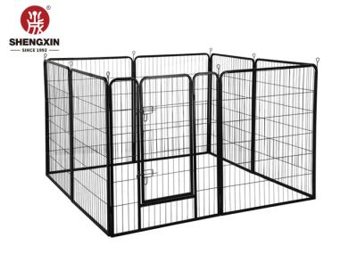Metal Wire Outdoor Pet Playpen Portable 8 Panels Black