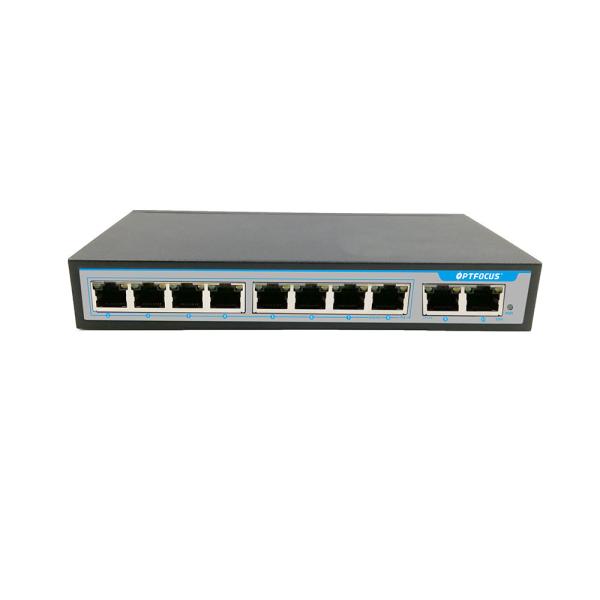Custom Logo OEM ODM 10 Ports PoE Network Switch Date Rate 10/100/1000M For FTTH