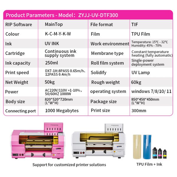 XP600 A3 Pet Film Printer UV Dtf Printer For 3D Puff TPU Sticker Cloth Garment Hoodies