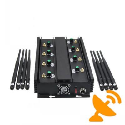 Dispositivo ajustável do jammer do VHF da frequência ultraelevada de 8 faixas para obstruir o sinal 16W do telefone celular