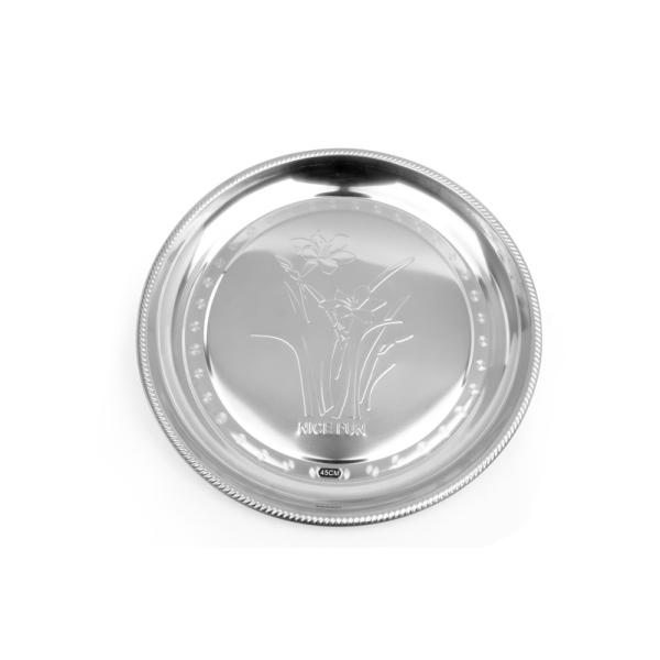 SGS 50cm Large Round Stainless Steel Tray