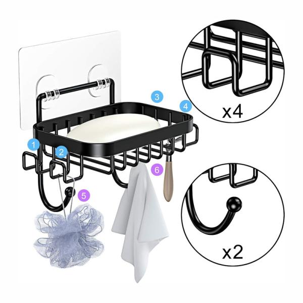 No Drilling Durable Stainless Steel Soap Dish Holder for Bathroom and Kitchen