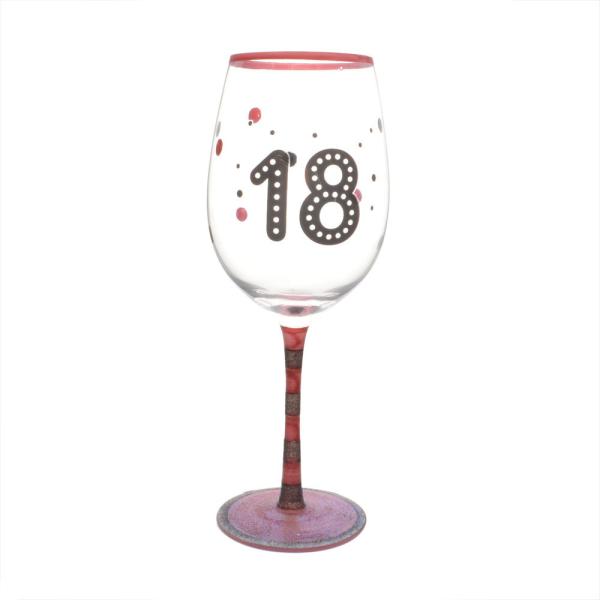 High Quality Personalized Glitter Tem Birthday Gift Red  Wine Glass