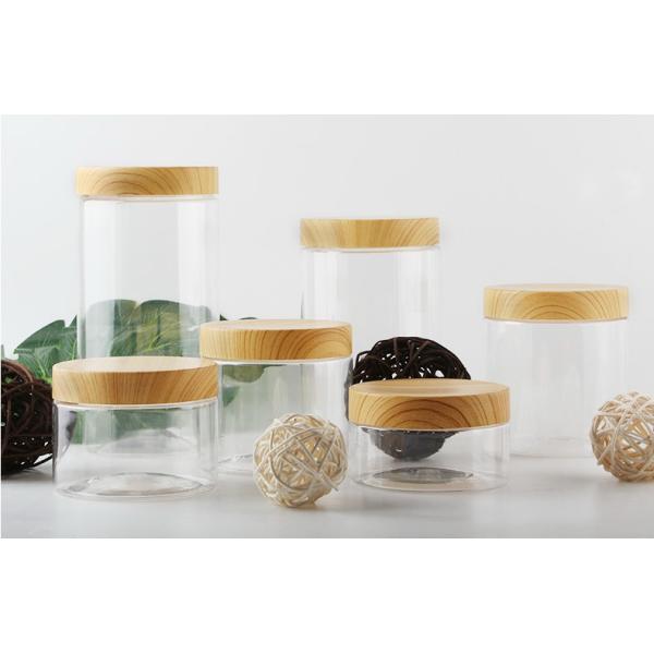 Wood Lid Tight Seal Mason Jar , Dried Fruit / Nut Grains Food Storage Cans