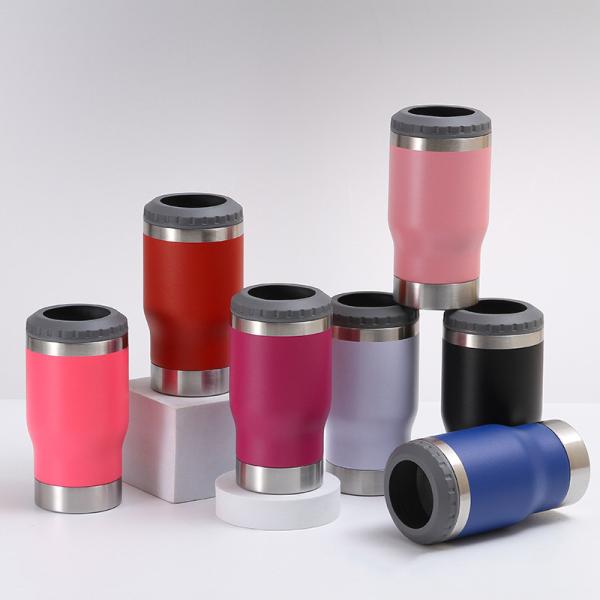 Copo Termo Reutilizável 14oz frasco refrigerador exterior portátil de aço inoxidável vermelho