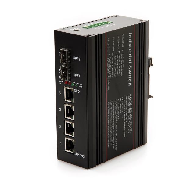 O poder sobre ethernet industriais do ponto de entrada dos ethernet comuta portos da fibra de 100/1000Base SFP