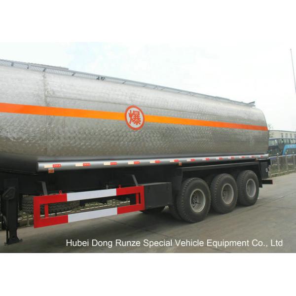 Liquid Alkali Tanker Trailer With Stainless Steel Polished Tank For Sodium Hydroxide