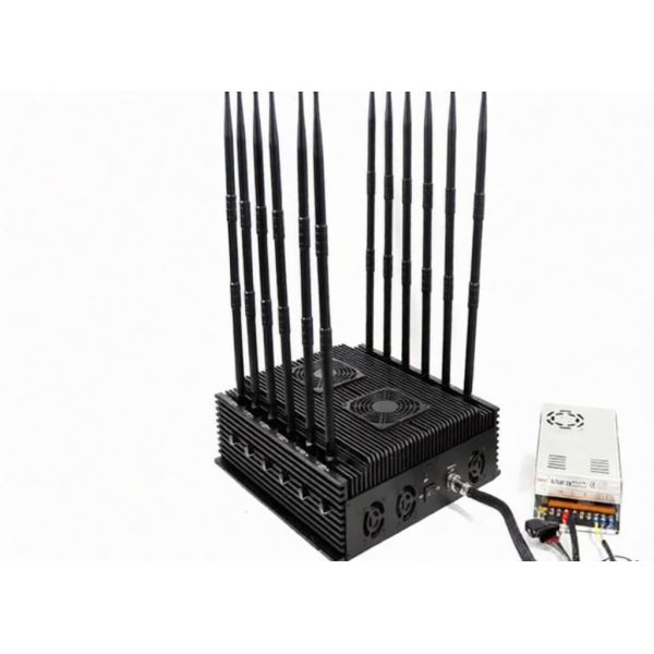 12 Antennas High Power Cell Phone Jammer Aluminum Alloy Radiator For 2G 3G 4G 5G