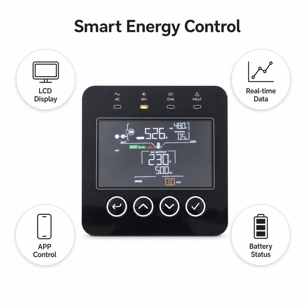 Wholesale 6kW 51.2V 300Ah LiFePO4 All-in-One Hybrid Solar Inverter with Energy Storage Battery for Home Backup Power