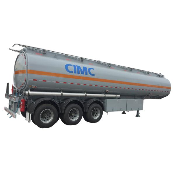 CIMC HUAJUN 3 Axle Diesel Tanker Truck Trailers 30000L-60000L Fuel Tank Semi Trailer