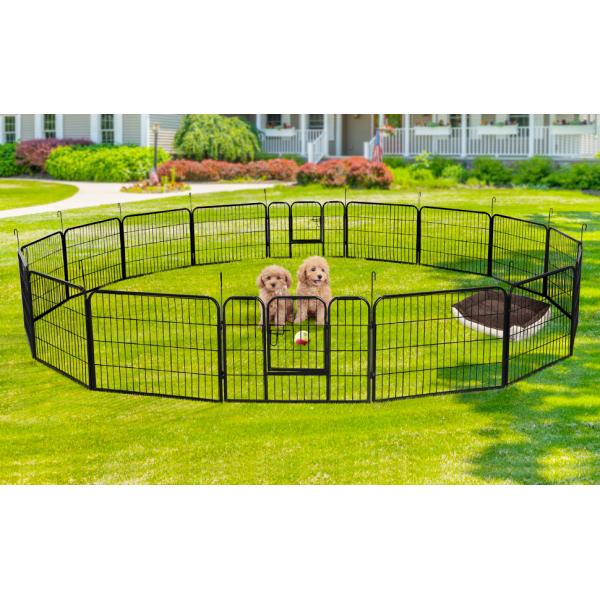 Steel 66.52 Square Feet Folding Animal Temporary Yard Fencing For Dogs
