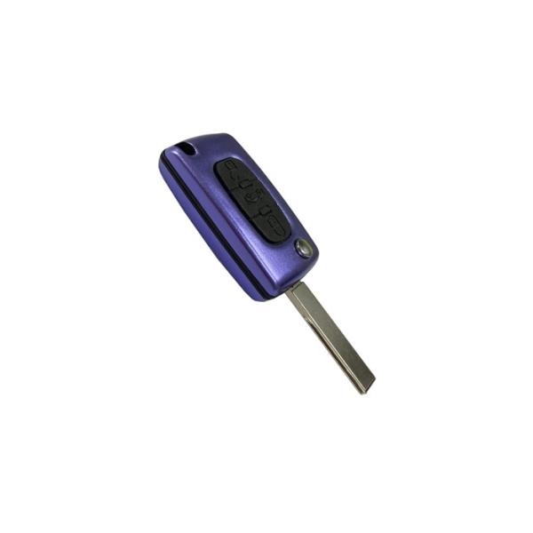 Aluminum Alloy Peugeot Folding Remote Shell Key for Peugeot Purple Replacement