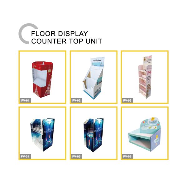 Customized Storage MDF Floor Display Stand with Acrylic Holder Box