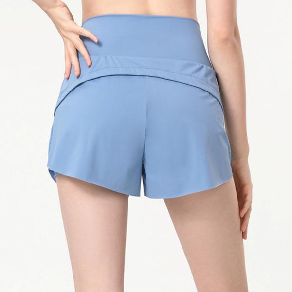 Фабрика OEM Производитель Пользовательский логотип Высокая талия Эластичная талия Быстросохнущая фитнес-шорты с защитой от опустошения