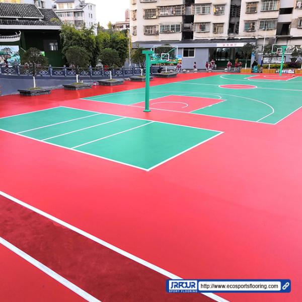 5mm Thickness Outdoor Sports Surfaces Silicon Pu Sport Badminton Court