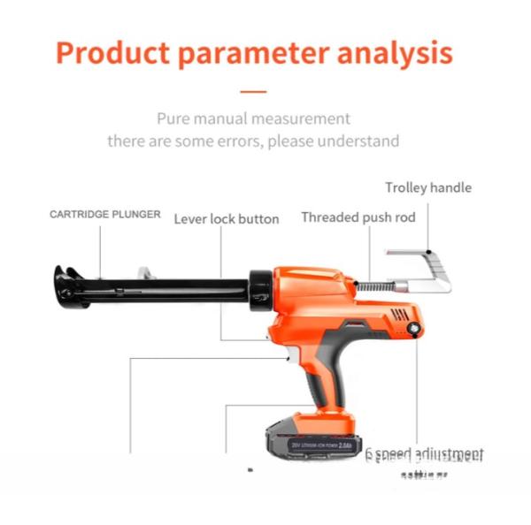 20V Electric Caulking Gun 310ML Cartridge Type With 2pcs Lithium