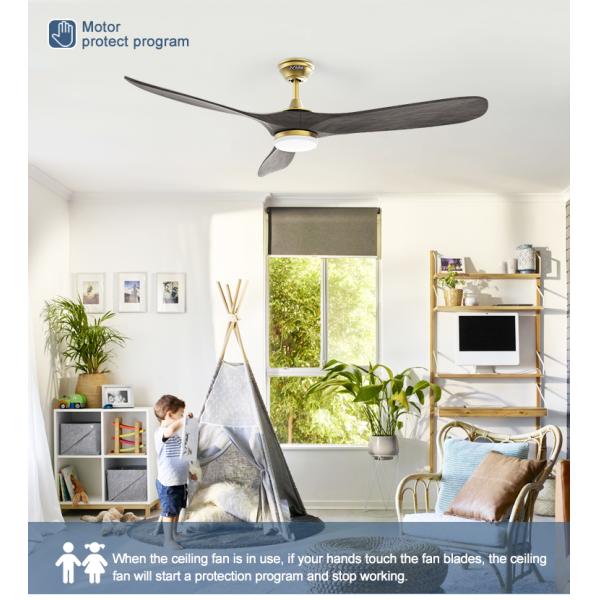 Material do corpo da lâmpada Metal 60 polegadas poderoso ventilador de teto LED de alto fluxo de ar para sala de estar