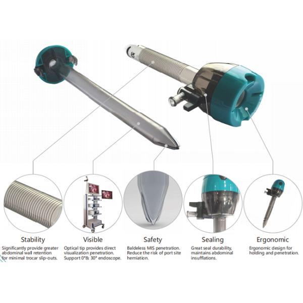 Порт простерилизованный EO Laparoscopic Trocar и Cannula устранимый одиночный Trocar