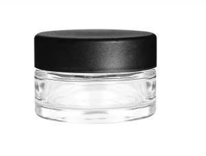 Edibles Packaging Matte White Glass Jar 1oz Child Resistant Jars Flower