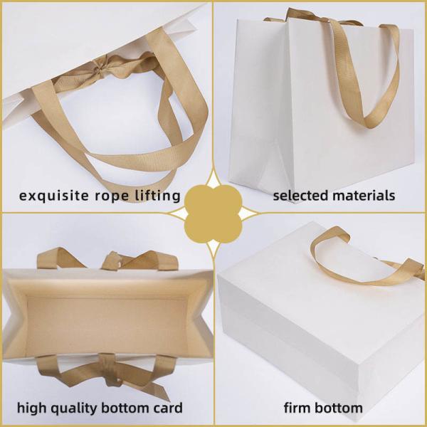 Craft Customized Size White Black Luxury Gift Shopping Jewelry Paper Bag With Handles