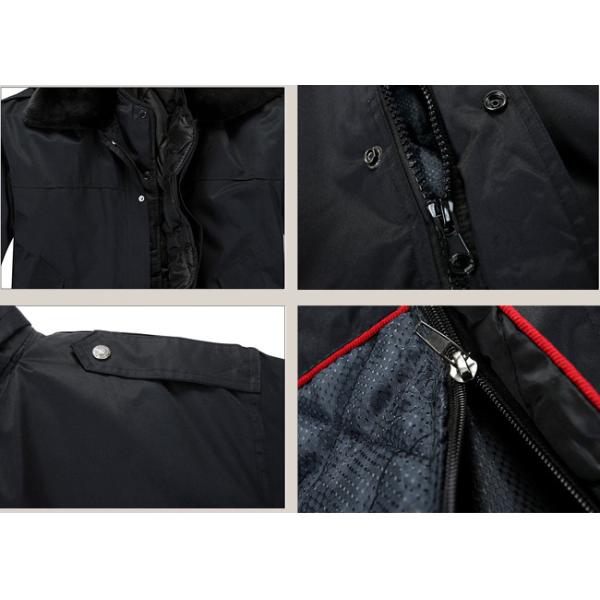 Winter Security Guard Uniform Coat / Wind Resistant Coat With Two Pieces Set