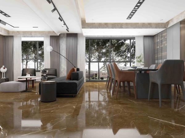 Telhas de porcelana com textura de mármore moderno para pisos duráveis