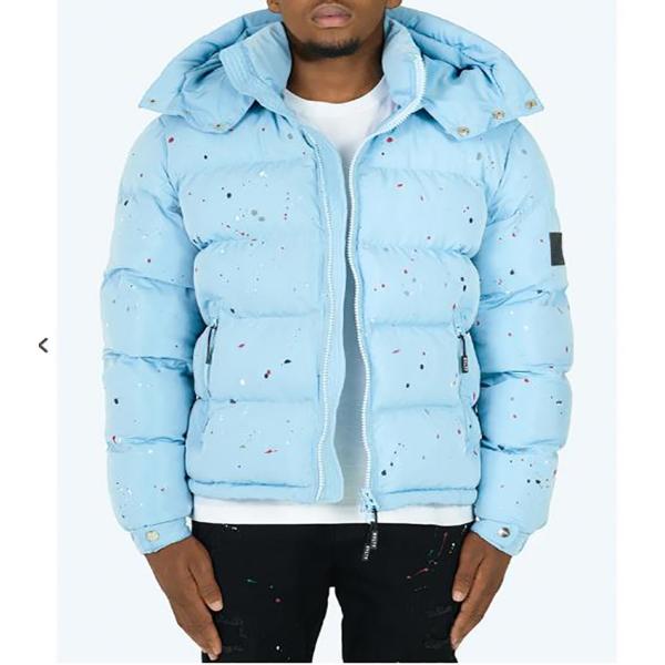 Logotipo personalizado abrigos de burbujas de peso ligero para hombres impresión digital chaqueta exterior