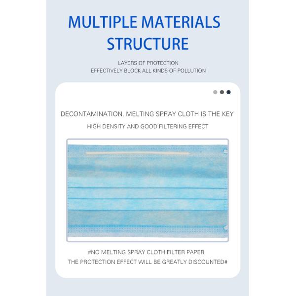 Earloop face masks n95 3 ply medical disposable surgical face mask for sale